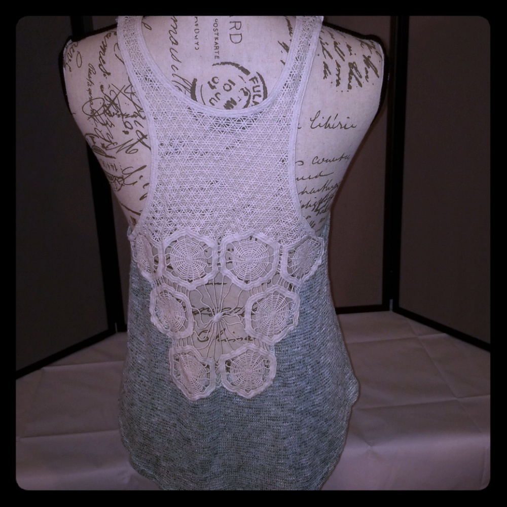 Adorable Cozy Casual Knit Lace Back Tank